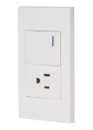 PLACA C/INTERRUPTOR SENCILLO Y CONTACTO BLANCO L-900 STROM 82906.