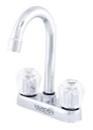 MEZCLADORA LATON ACERO INOX LAVABO 4" CUELLO BAR ACRILICO YARDEN.