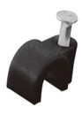 GRAPA P/CABLE COAXIAL NEGRA 6MM BOLSA C/100PZAS.FULGORE*